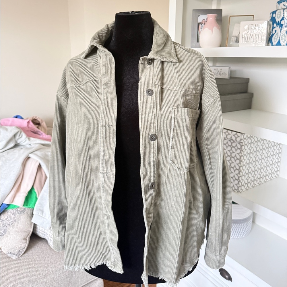 Zara green Corduroy “Shacket”